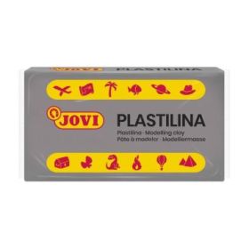 Jovi Caja de 30 Pastillas de Plastilina 50gr - Pasta Vegetal - No Endurece - sin Gluten - Inocua - Facil de Moldear - Ideal para Volumen y Moldes - Color Gris
