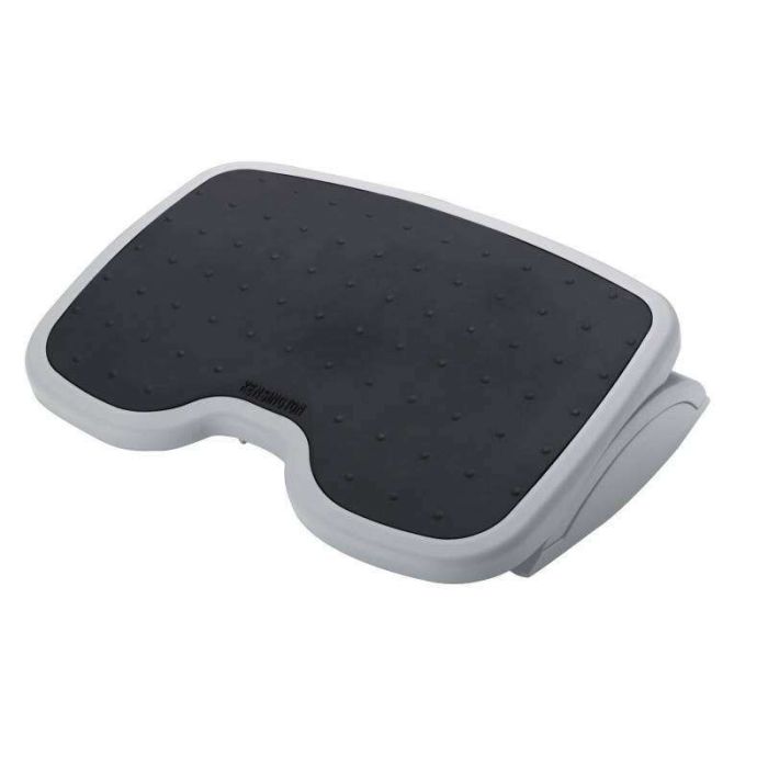 Kensington Solemate Reposapies Ajustable - Plataforma Texturada de 45x35cm - Inclinable hasta 20 Grados para Mayor Confort - Color Gris/Negro