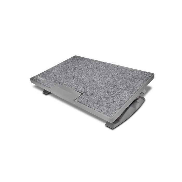 Kensington Smartfit™ Solemate™ Pro Elite Reposapies Superficie de Apoyo con Tela - Altura, Angulo e Inclinacion Ajustables - Base Antideslizante - Mejora Postura y Circulacion - Color Gris