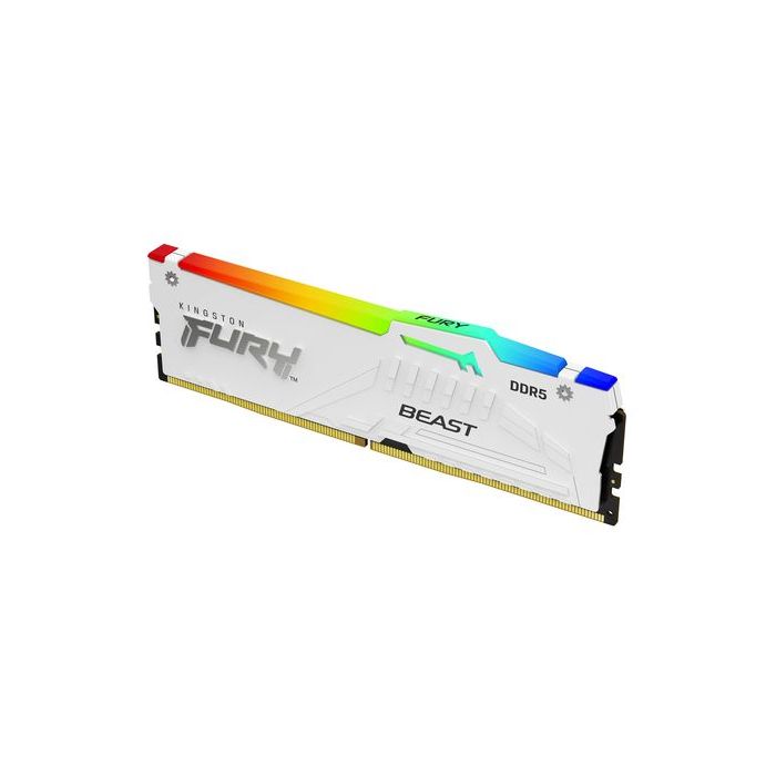 Kingston Fury Beast RGB Memoria RAM DDR5 6000MT/s 16GB 1.4V CL30 DIMM - Color Blanco
