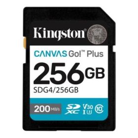Kingston Tarjeta SDXC 256GB UHS-I U3 V30 Clase 10 200MB/s Canvas Go Plus