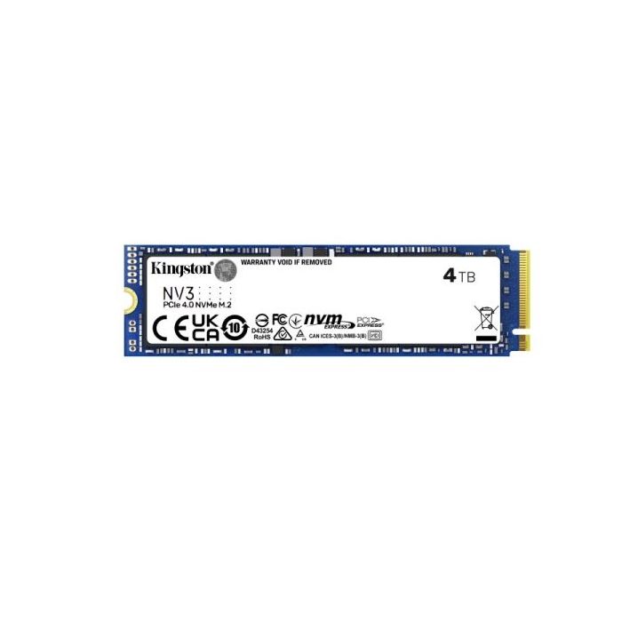 Kingston NV3 Disco Duro Solido SSD M2 2280 4TB PCIe 4.0 NVMe 3D NAND