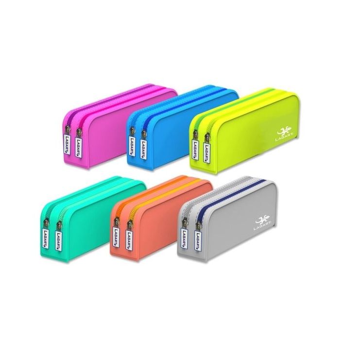 Lagart Portatodo de Silicona con 2 Compartimentos - Colores Surtidos