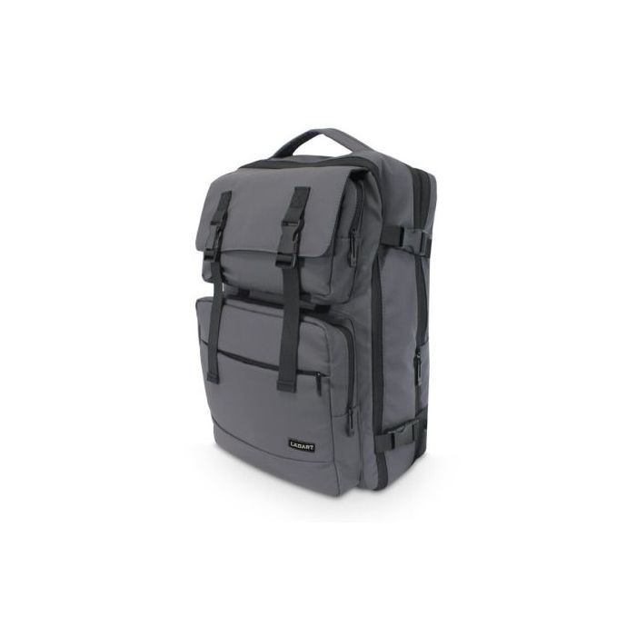 Lagart Mochila Ejecutiva de Viaje 25L Extensible a 40L - Medidas 47x31x22cm - Poliester Oxford 900D Resistente al Agua - Asa Superior, Correas Ergonomicas - Compartimento para Portatil - Compartimento Especial para Ropa con Apertura Total - Color Gris
