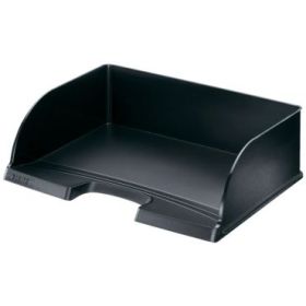Leitz Plus Jumbo Bandeja Portadocumentos de Gran Capacidad - Acceso Apaisado - Hasta 10uds Apilables - Color Negro
