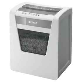 Leitz IQ Office P4 Destructora de Papel Corte Confeti P-4 - Destruye hasta 15 Hojas - Capacidad de la Papelera 23L - 2 Horas de Funcionamiento Ininterrumpido - Color Blanco/Gris