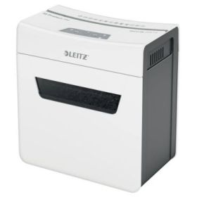 Leitz IQ Protect Premium 3M Destructora de Papel Manual Micro Corte P-5 - Destruye hasta 3 Hojas - Ultrasilenciosa - Papelera de 10L - Color Blanco/Gris