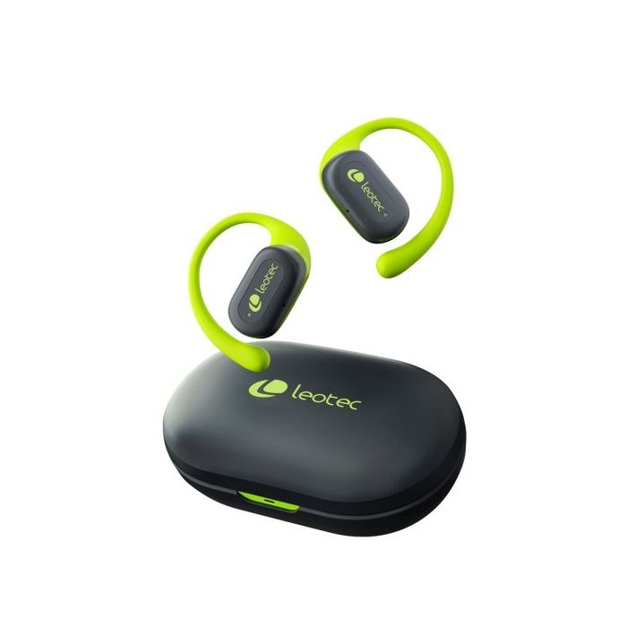 Leotec Open Air Zenith Sport Auriculares Bluetooth 5.4 - Estuche de Carga - 30h Autonomia - Color Verde