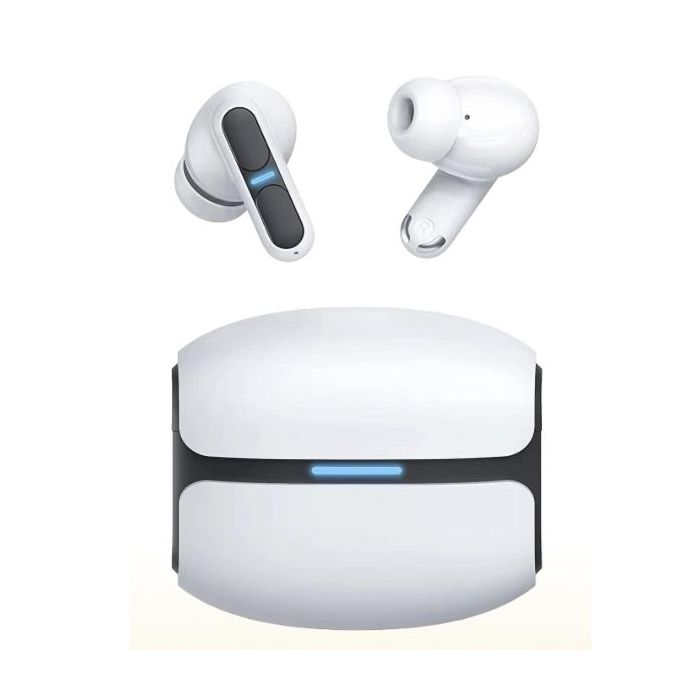 Leotec TWS Gaming Nebula Fit Auriculares Bluetooth 6.0 - Estuche de Carga - Color Blanco