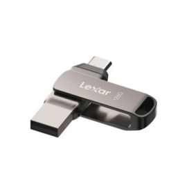 Lexar D400 JumpDrive Dual Drive Memoria USB 3.1 Type-C 128GB - Transferencias Rapidas hasta 130MB/s - Compatible con USB Type-C y Type-A - Diseño Metalico Giratorio - Color Gris