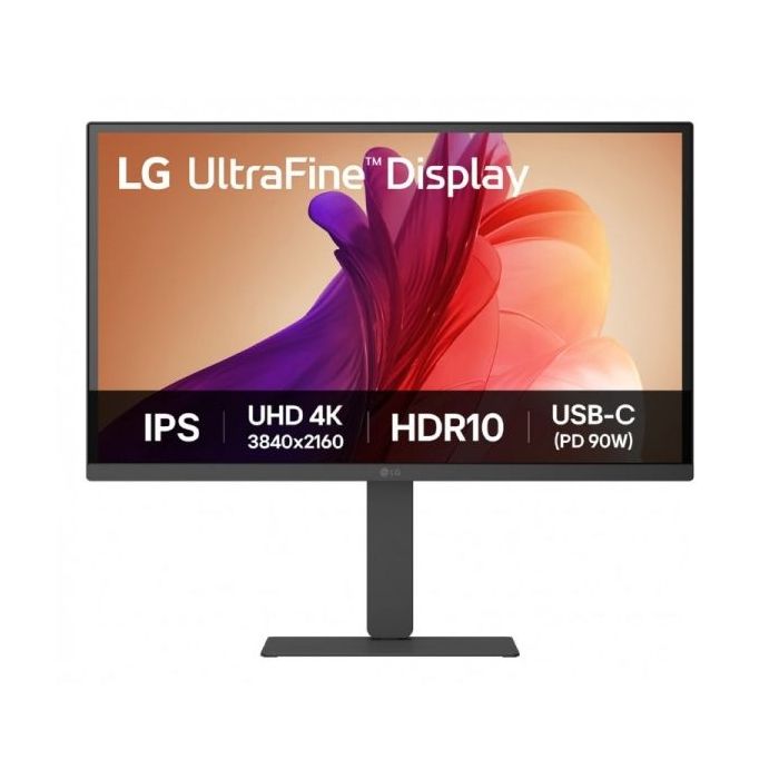 LG Monitor LED 27" IPS UHD 4K 60Hz HDR 10 - Respuesta 5ms - Ajustable en Altura, Inclinable y Giratorio - Altavoces 2 x 5W - 16:9 - HDMI, DisplayPort, USB-C, USB-A - VESA 100x100