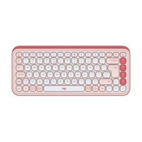 Logitech Pop Icon Keys Teclado Inalambrico - Bluetooth - Indicadores Luminosos - Autonomia hasta 36 Meses - Color Blanco y Naranja