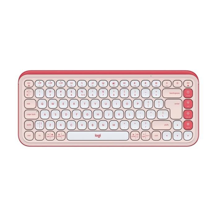 Logitech Pop Icon Keys Teclado Inalambrico - Bluetooth - Indicadores Luminosos - Autonomia hasta 36 Meses - Color Blanco y Naranja