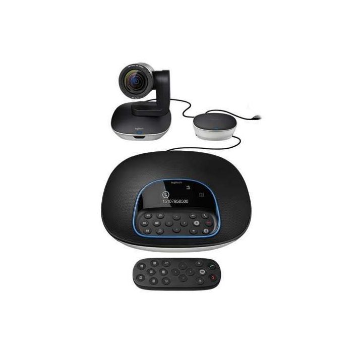 Logitech Group Sistema de Videoconferencias Webcam HD 1080p - USB 2.0 - Zoom 10x - Microfonos Integrados - Enfoque Automatico - Hasta 20 Personas - Color Negro