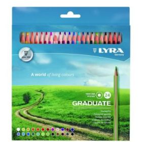 Lyra Graduate Pack de 24 Lapices de Colores - Hexagonal - Color Negro