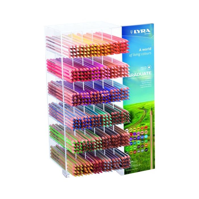 Lyra Graduate Expositor con 432 Lapices de Colores - Hexagonal - Color Negro