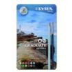 Lyra Graduate Pack de 12 Lapices de Colores Acuarelables con 1 Pincel Incluido - Hexagonal - Estuche de Metal - Colores Surtidos