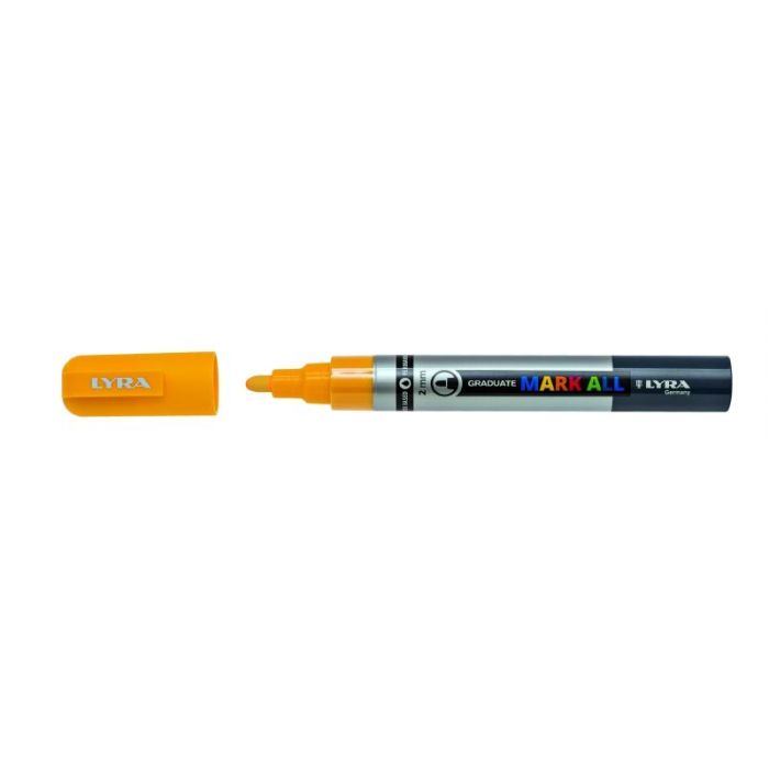 Lyra Mark All Rotulador Permanente - Multisuperficie - Punta Redonda - 2mm - Color Amarillo