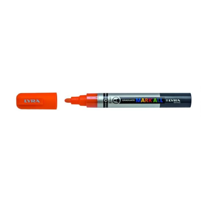 Lyra Mark All Rotulador Permanente - Multisuperficie - Punta Redonda - 2mm - Color Naranja