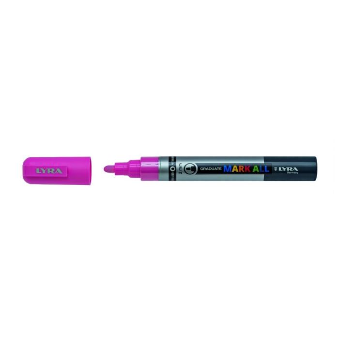 Lyra Mark All Rotulador Permanente - Multisuperficie - Punta Redonda - 2mm - Color Rosa
