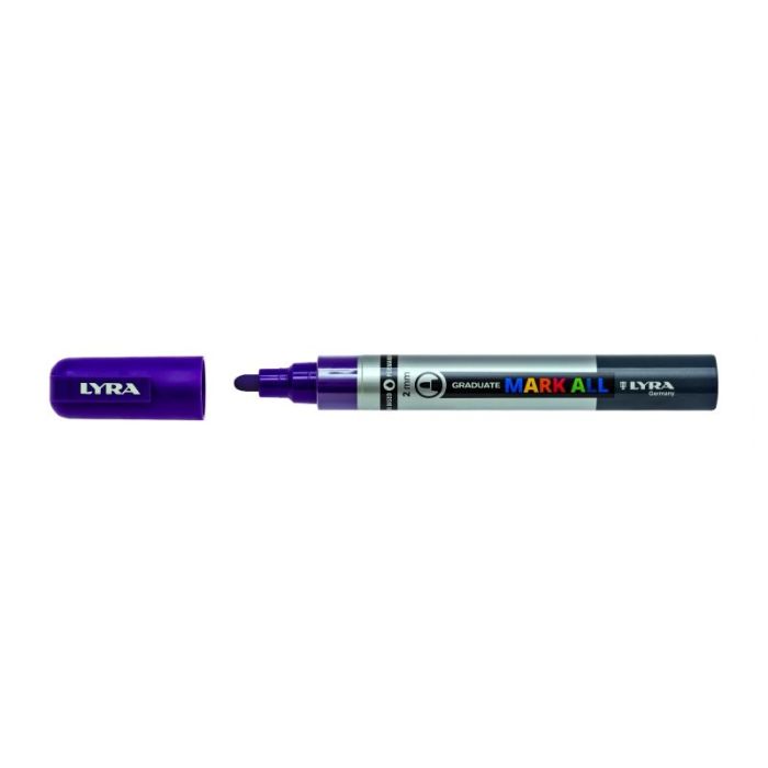 Lyra Mark All Rotulador Permanente - Multisuperficie - Punta Redonda - 2mm - Color Violeta