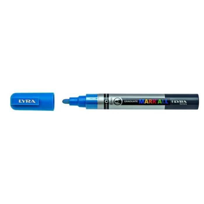 Lyra Mark All Rotulador Permanente - Multisuperficie - Punta Redonda - 2mm - Color Azul Claro