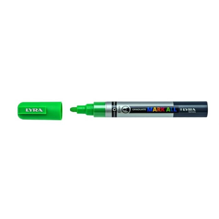 Lyra Mark All Rotulador Permanente - Multisuperficie - Punta Redonda - 2mm - Color Verde Esmeralda