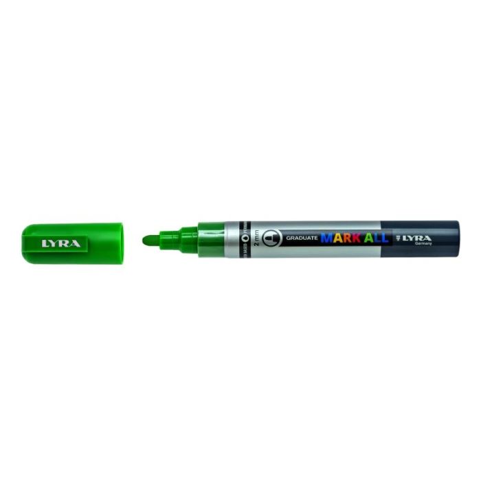 Lyra Mark All Rotulador Permanente - Multisuperficie - Punta Redonda - 2mm - Color Verde Vejiga