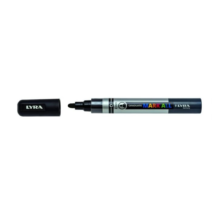 Lyra Mark All Rotulador Permanente - Multisuperficie - Punta Redonda - 2mm - Color Negro