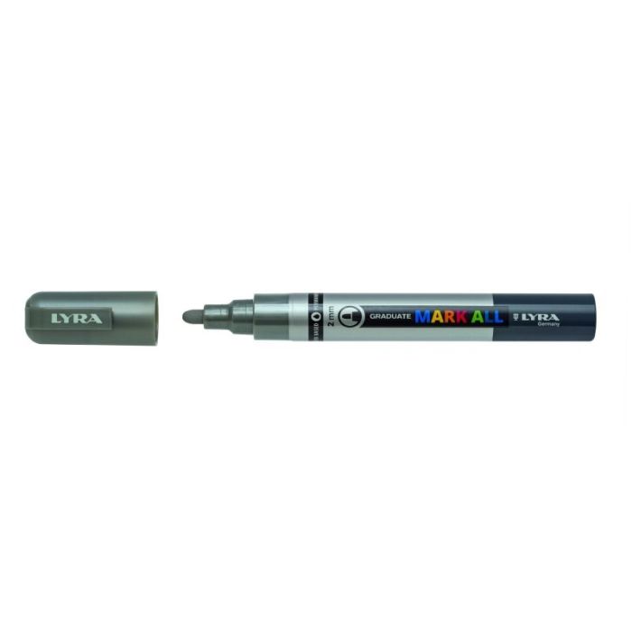Lyra Mark All Rotulador Permanente - Multisuperficie - Punta Redonda - 2mm - Color Plata