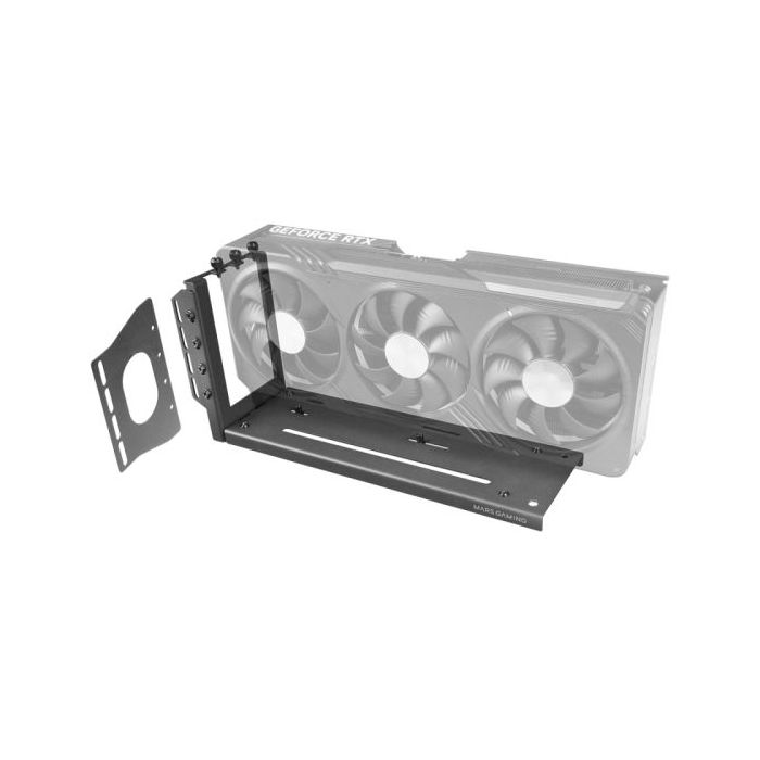 Mars Gaming MCA-GCV Soporte Vertical para Tarjeta Grafica GPU - Montaje Universal - Base Magnetica Antideslizante - Modelos hasta 3 Ranuras - 274.5x143x84mm - Color Negro