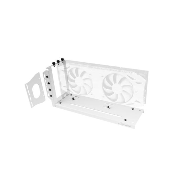 Mars Gaming MCA-GCV Soporte Vertical para Tarjeta Grafica GPU - Montaje Universal - Base Magnetica Antideslizante - Modelos hasta 3 Ranuras - 274.5x143x84mm - Color Blanco