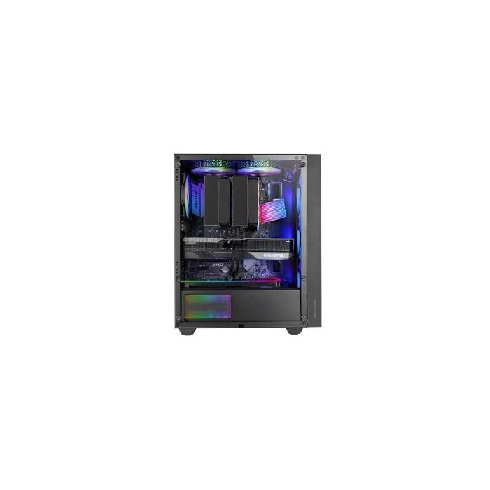 Mars Gaming MC-AIR Caja Torre ATX - 4 Ventiladores de 120mm FRGB - Rejilla Frontal Metalica - Doble Camara - 7 Ranuras de Expansion - Color Negro