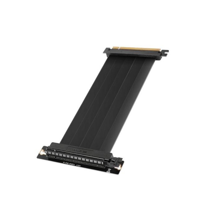 Mars Gaming MCA-PCIE40 Cable de Extension Riser PCIe 4.0 X16 Flexible - Blindaje EMI - Conector Hembra a 90º - Longitud 30cm - Color Negro