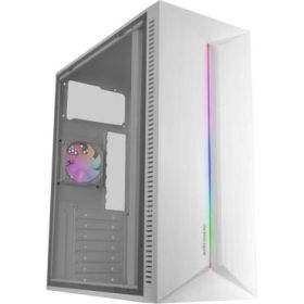 Mars Gaming MC-BLAZE Caja Torre ATX - Ventilador Trasero FRGB - Ventana Lateral de Cristal Templado - Tira Frontal LED - 7 Ranuras de Expansion - 370x185x415mm - Color Blanco