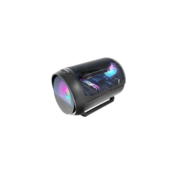 Mars Gaming MC-CYLON Minitorre Ultracompacta - Ventilador Frontal RGB Chroma de 200mm - Ventilador Trasero de 120mm - Soporte MicroATX/Mini-ITX - 3 Ranuras de Expansion - 460x330x325mm - Color Negro