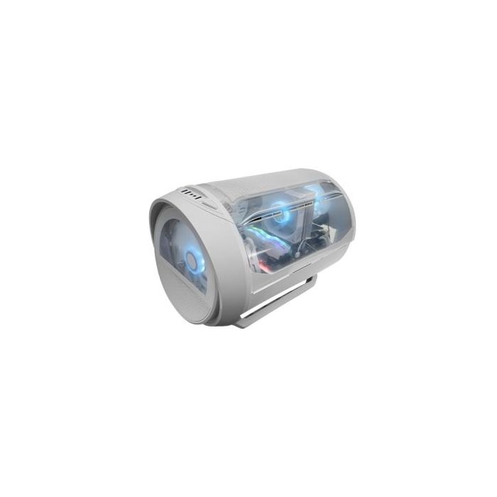 Mars Gaming MC-CYLON Minitorre Ultracompacta - Ventilador Frontal RGB Chroma de 200mm - Ventilador Trasero de 120mm - Soporte MicroATX/Mini-ITX - 3 Ranuras de Expansion - 460x330x325mm - Color Blanco