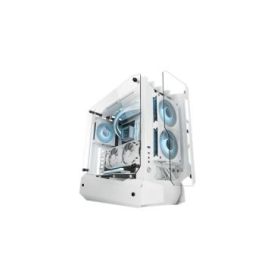 Mars Gaming MC-EDGE Caja Torre ATX - Soporte para Refrigeracion Liquida - Triple Cristal Templado - Formato Open Air - 7 Ranuras de Expansion - Color Blanco