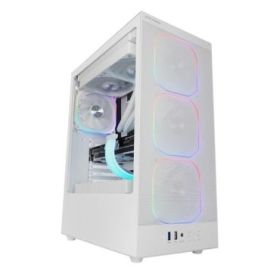 Mars Gaming MC-NEBULA Caja Torre ATX - Cristal Templado Lateral - 4 Ventiladores ARGB de 120mm - Malla Metalica Frontal - 443x350x196mm - Color Blanco