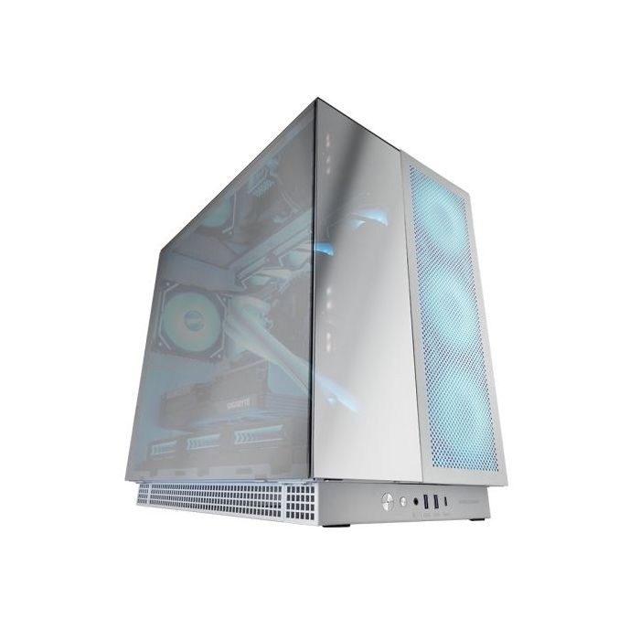 Mars Gaming MC-NOVA3 Caja Torre E-ATX - Aluminio de Grado Aeroespacial - Triple Cristal Cromado - 7 Ranuras de Expansion - 7 Ranuras de Expansion - Compatible con Refrigeracion Liquida - Color aluminio