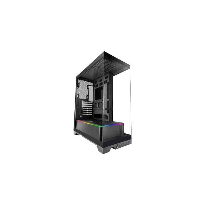 Mars Gaming MC-PRISMA Caja Torre ATX - Iluminacion ARGB Lateral y Frontal - Triple Cristal Templado - Soporte para Refrigeracion Liquida hasta 360mm - 7 Ranuras de Expansion - 525x449x230mm - Color Negro