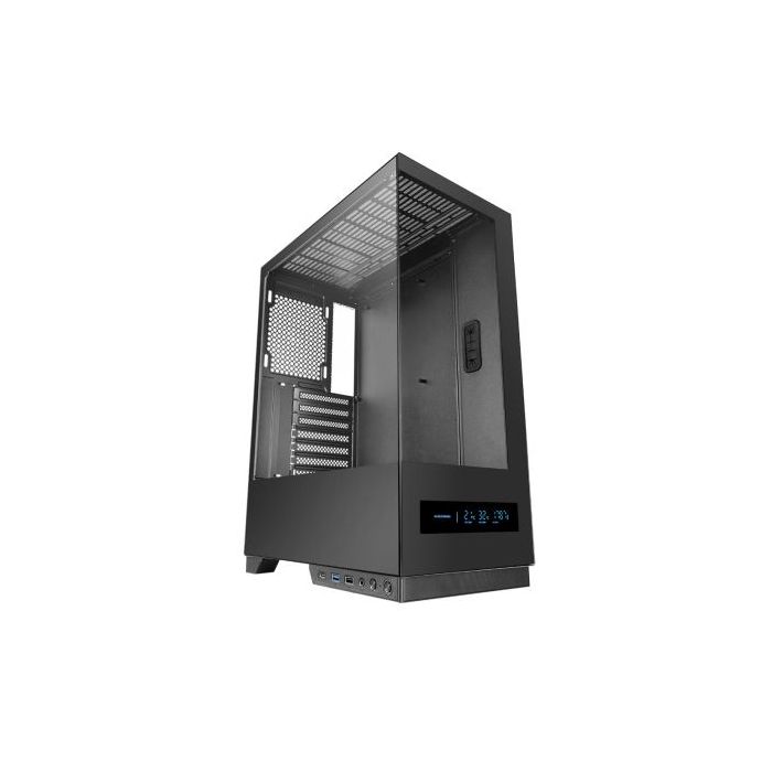 Mars Gaming MC-PULSAR Caja Torre ATX - Doble Cristal Templado - Pantalla LCD - Gestion de Cables - 453x350x196mm - Color Negro