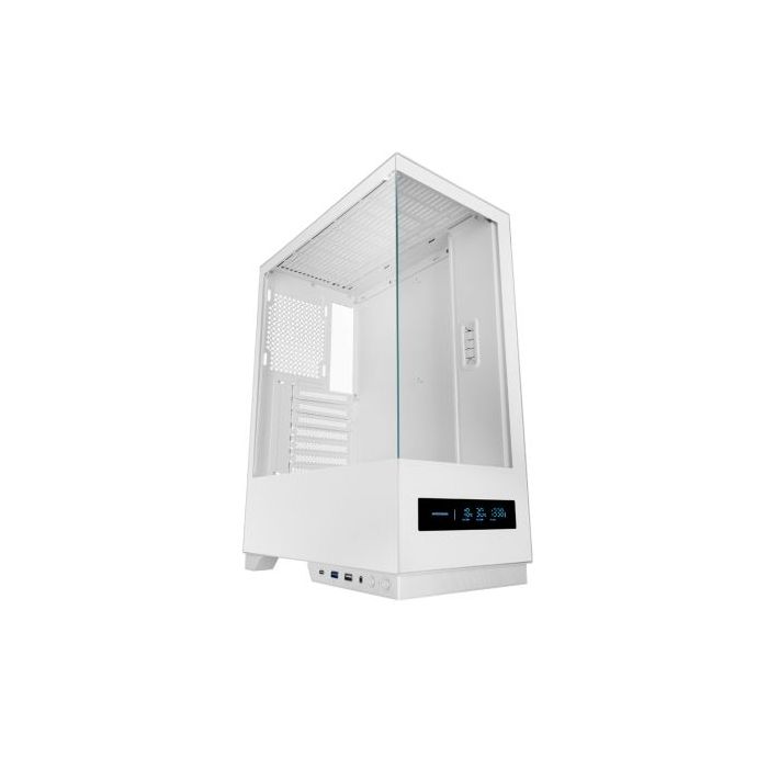 Mars Gaming MC-PULSAR Caja Torre ATX - Doble Cristal Templado - Pantalla LCD - Gestion de Cables - 453x350x196mm - Color Blanco