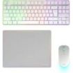 Mars Gaming MCPWTKL Combo Pack Gaming 3en1 - Teclado Hibrido H-Mech Formato TKL - Disposicion Internacional QWERTY US - Raton 3200dpi - Switches HUANO - Color Blanco