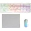 Mars Gaming MCPWX Combo Pack Gaming 3en1 - Teclado Hibrido H-Mech - Disposicion Italiana QWERTY IT - Raton 3200dpi - Switches HUANO - Color Blanco
