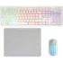 Mars Gaming MCPWX Combo Pack Gaming 3en1 - Teclado Hibrido H-Mech - Disposicion Internacional QWERTY US - Raton 3200dpi - Switches HUANO - Color Blanco