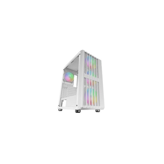 Mars Gaming MC-VAULT Caja Torre ATX - 4 Ventiladores de 120mm ARGB - Ventana Lateral de Cristal Templado - Rejilla Frontal y Superior - 7 Ranuras de Expansion - Color Blanco