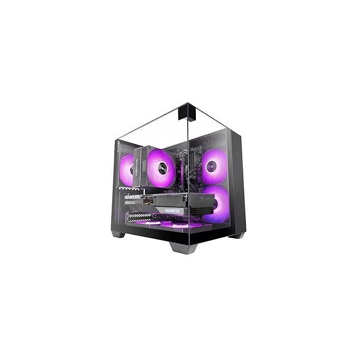 Mars Gaming MC-VISIONM Minitorre Ultracompacta - Soporte para Refrigeracion Liquida hasta 240mm - Triple Cristal Templado - Soporte MicroATX/Mini-ITX - 5 Ranuras de Expansion - 350x277x329mm - Color Negro