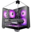 Mars Gaming MC-VISIONM Minitorre Ultracompacta - Soporte para Refrigeracion Liquida hasta 240mm - Triple Cristal Templado - Soporte MicroATX/Mini-ITX - 5 Ranuras de Expansion - 350x277x329mm - Color Negro