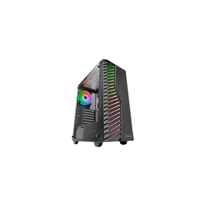 Mars Gaming MC-VOLT Caja Torre ATX - Ventilador ARGB de 120mm - Ventana Lateral de Cristal Templado - Rejilla Frontal ARGB - 7 Ranuras de Expansion - Color Negro